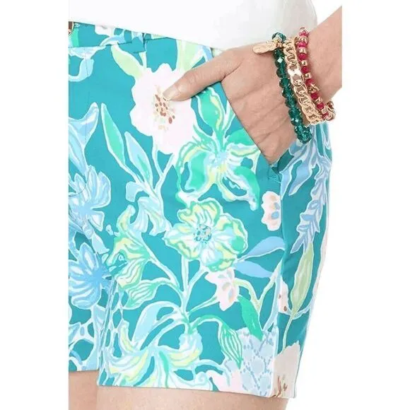 💚🌴 LILLY PULITZER 5&quot; Callahan Mid Rise Stretch Short with Pockets SIZE 2 NWT