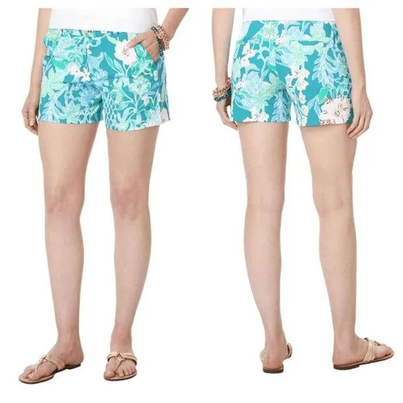 💚🌴 LILLY PULITZER 5&quot; Callahan Mid Rise Stretch Short with Pockets SIZE 2 NWT