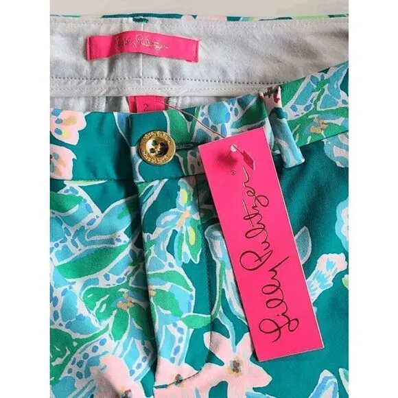 💚🌴 LILLY PULITZER 5&quot; Callahan Mid Rise Stretch Short with Pockets SIZE 2 NWT