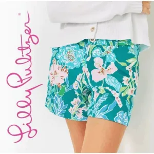 💚🌴 LILLY PULITZER 5&quot; Callahan Mid Rise Stretch Short with Pockets SIZE 2 NWT