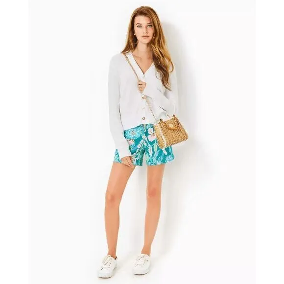 💚🌴 LILLY PULITZER 5&quot; Callahan Mid Rise Stretch Short with Pockets SIZE 2 NWT
