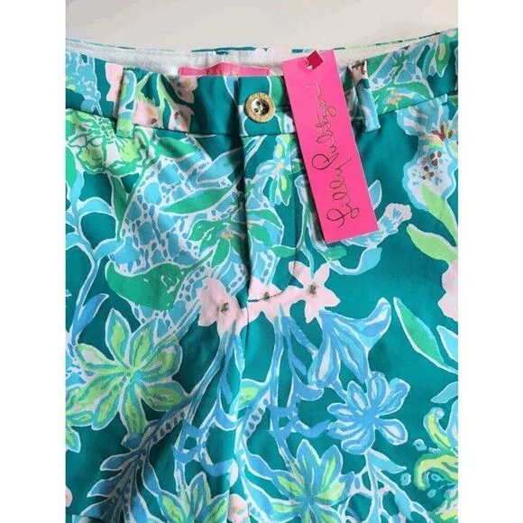 💚🌴 LILLY PULITZER 5&quot; Callahan Mid Rise Stretch Short with Pockets SIZE 2 NWT