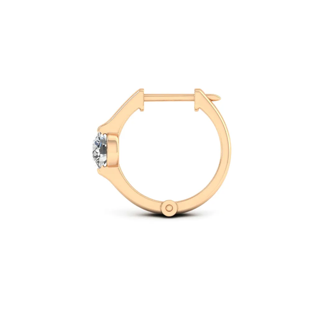 1.00 d.e.w cts 5 mm Round Moissanite Hoop Earrings