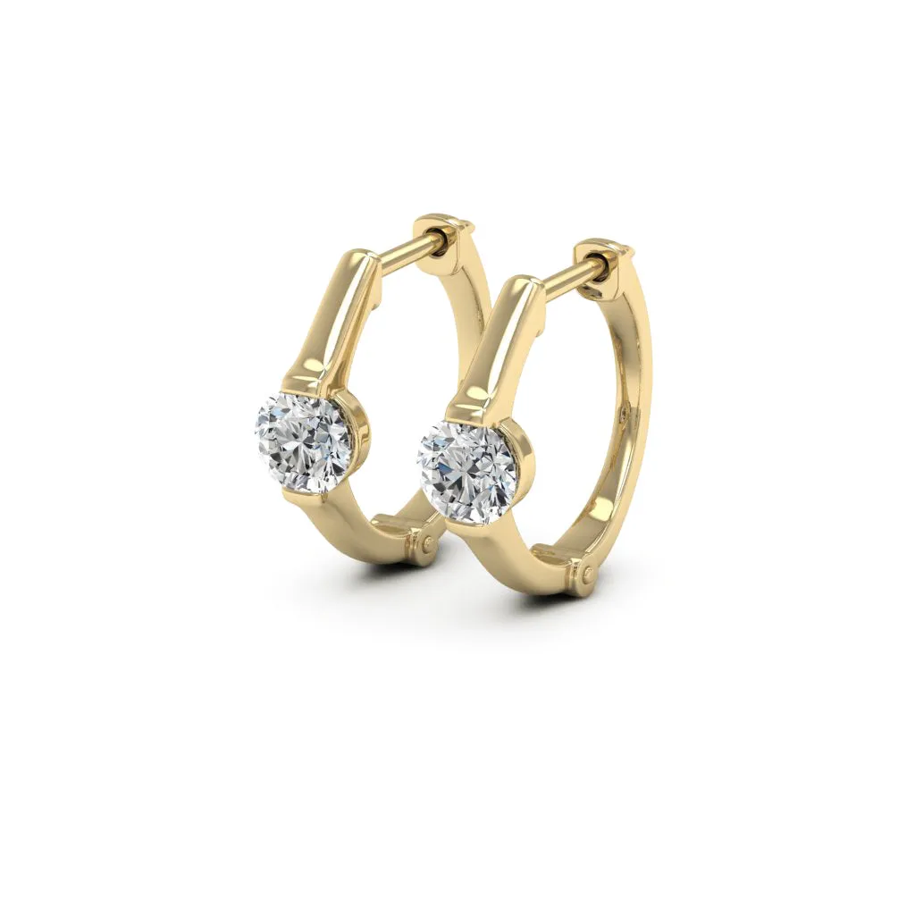1.00 d.e.w cts 5 mm Round Moissanite Hoop Earrings