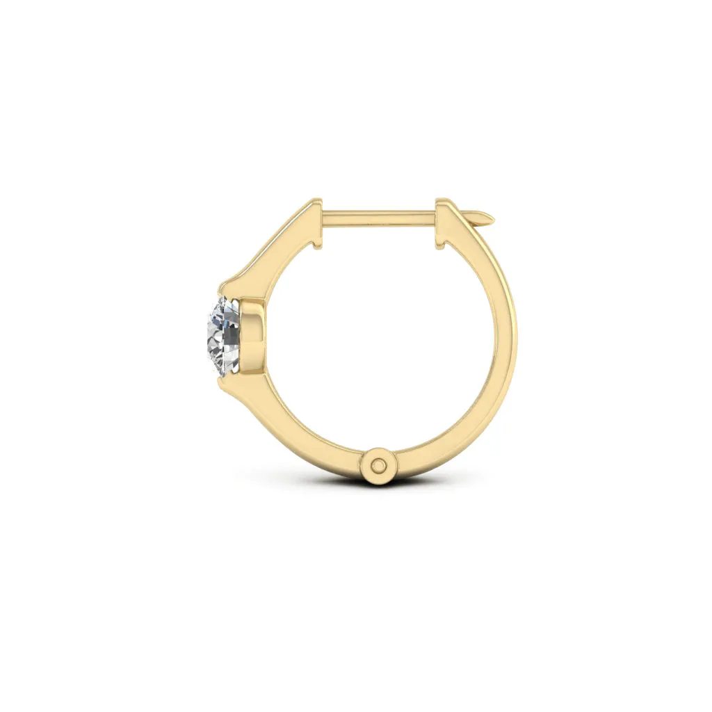 1.00 d.e.w cts 5 mm Round Moissanite Hoop Earrings