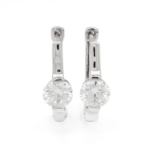 1.00 d.e.w cts 5 mm Round Moissanite Hoop Earrings