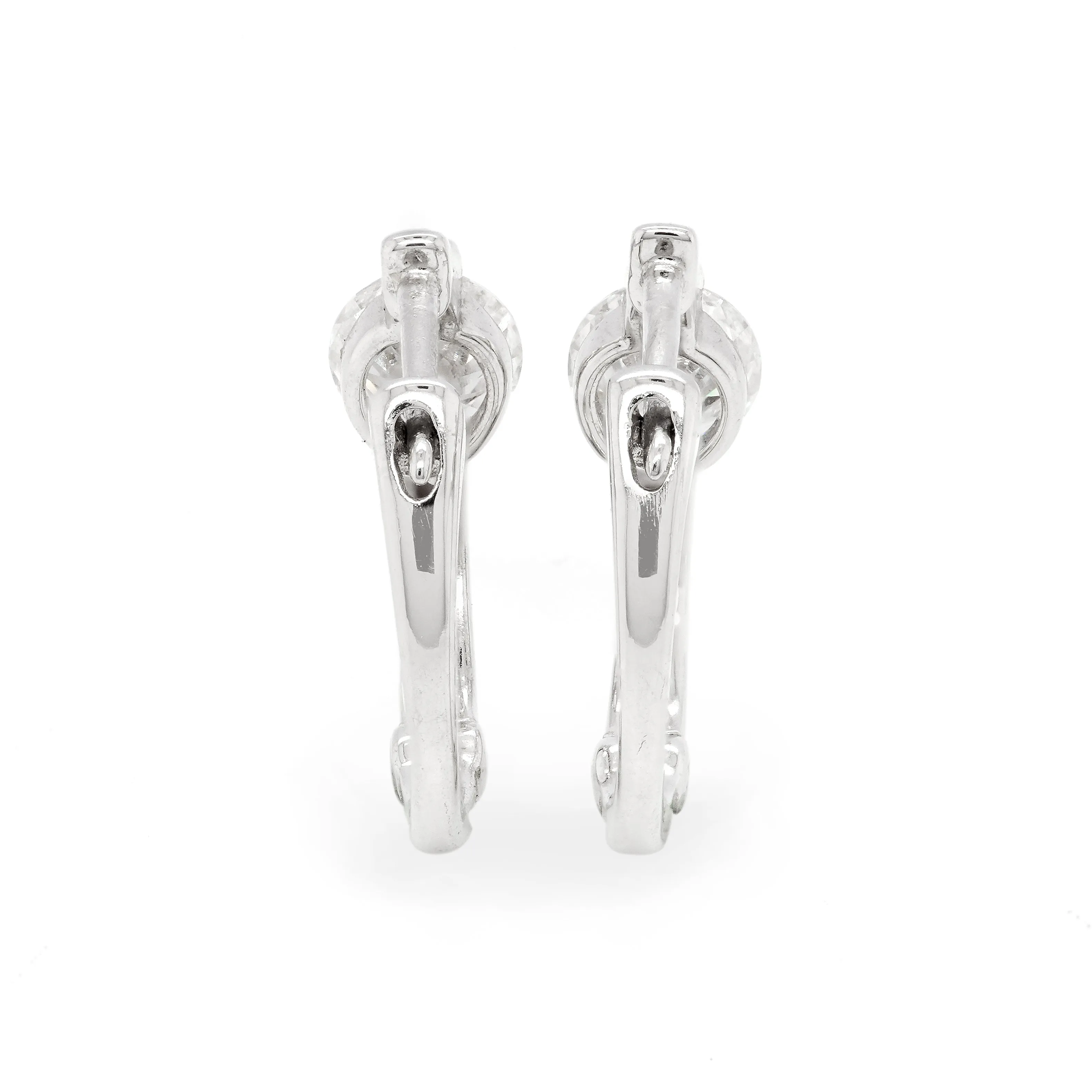 1.00 d.e.w cts 5 mm Round Moissanite Hoop Earrings