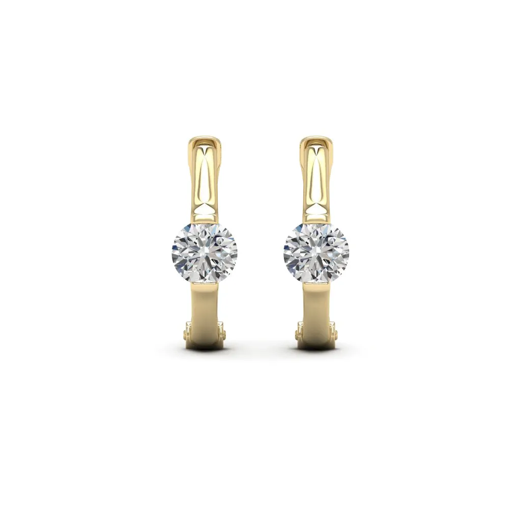 1.00 d.e.w cts 5 mm Round Moissanite Hoop Earrings