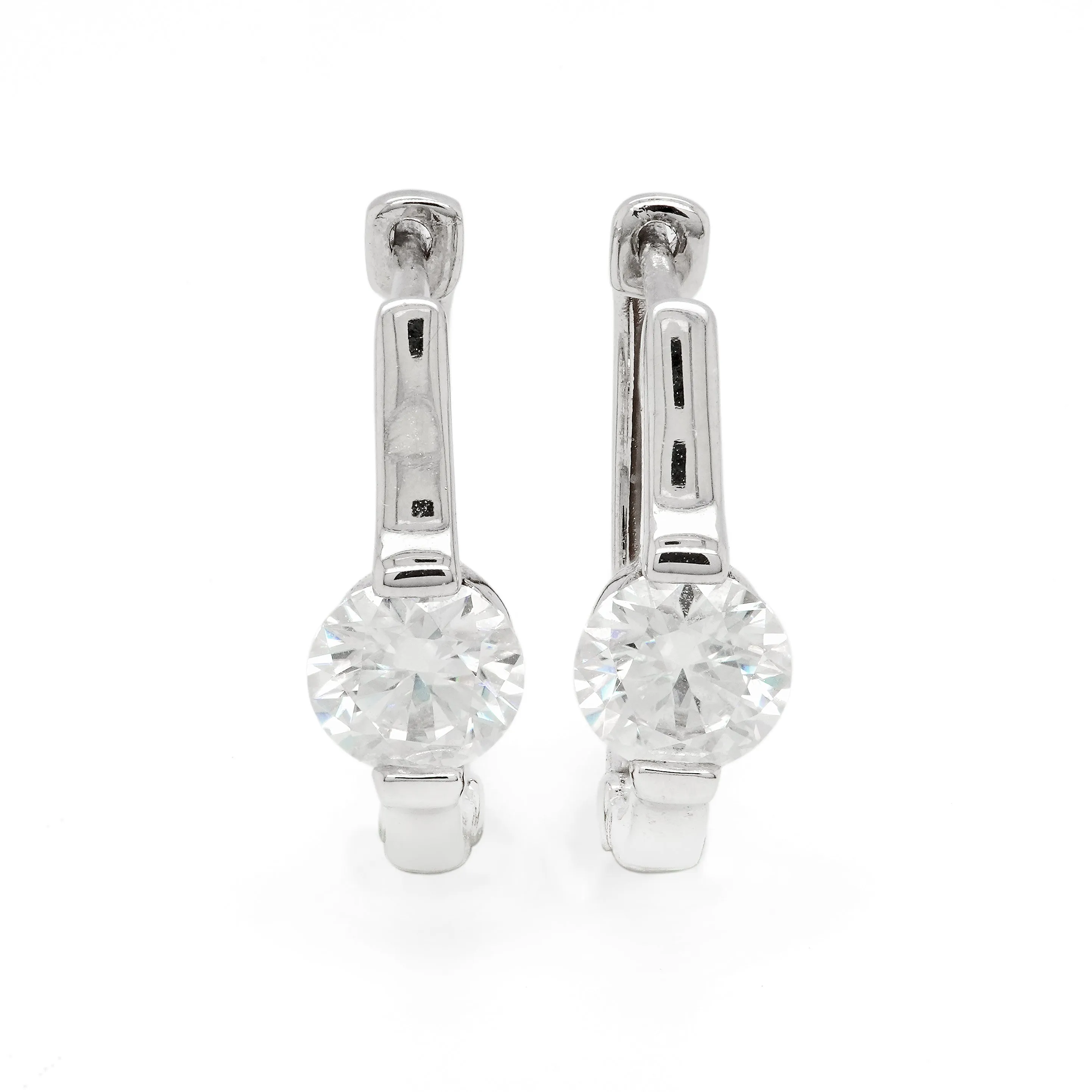 1.00 d.e.w cts 5 mm Round Moissanite Hoop Earrings