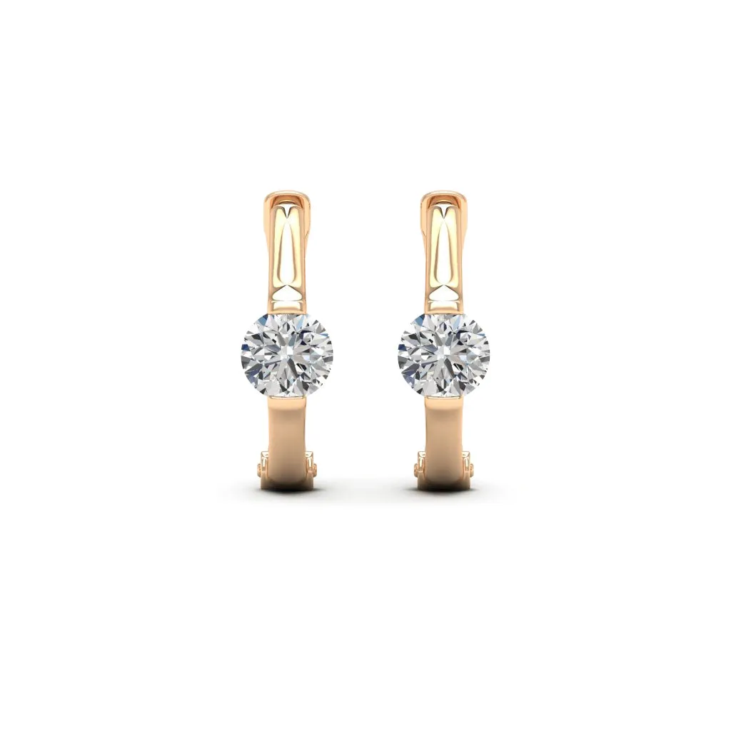 1.00 d.e.w cts 5 mm Round Moissanite Hoop Earrings