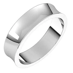 10K White 5 mm Concave Light Band Size 6.5