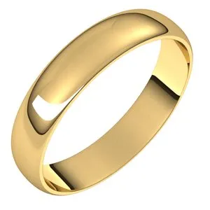 10K Yellow 4 mm Half Round Ultra-Light Band Size 4.5