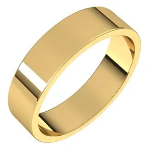 10K Yellow 5 mm Flat Band Size 14.5
