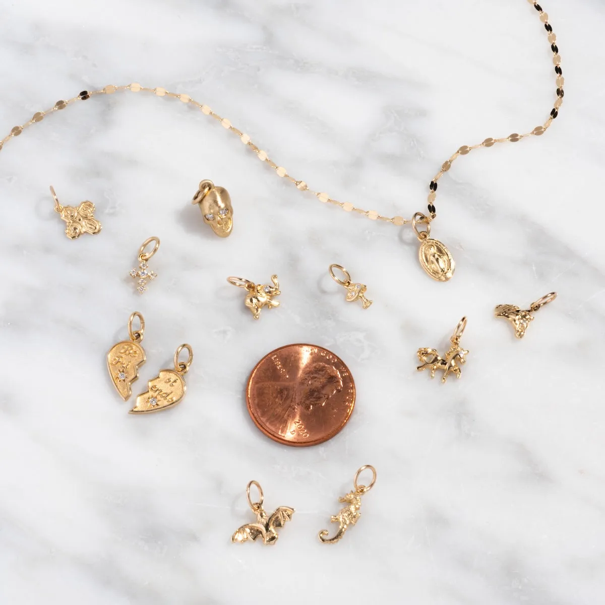 14k Remember to Live Skull Charm