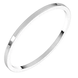 14K White 1 mm Flat Ultra-Light Band Size 7