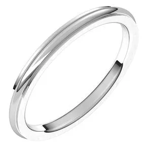 14K White 2 mm Comfort Fit Edge Band Size 10