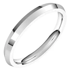 14K White 2.5 mm Knife Edge Comfort Fit Band Size 7