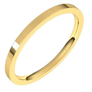 14K Yellow 1.5 mm Flat Comfort Fit Light Band Size 5.5