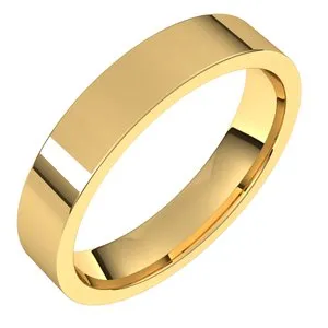14K Yellow 4 mm Flat Comfort Fit Light Band Size 11