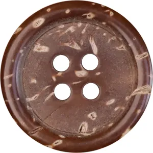 18-32L Natural Dark Brown Coconut Shell Buttons 60 Pack