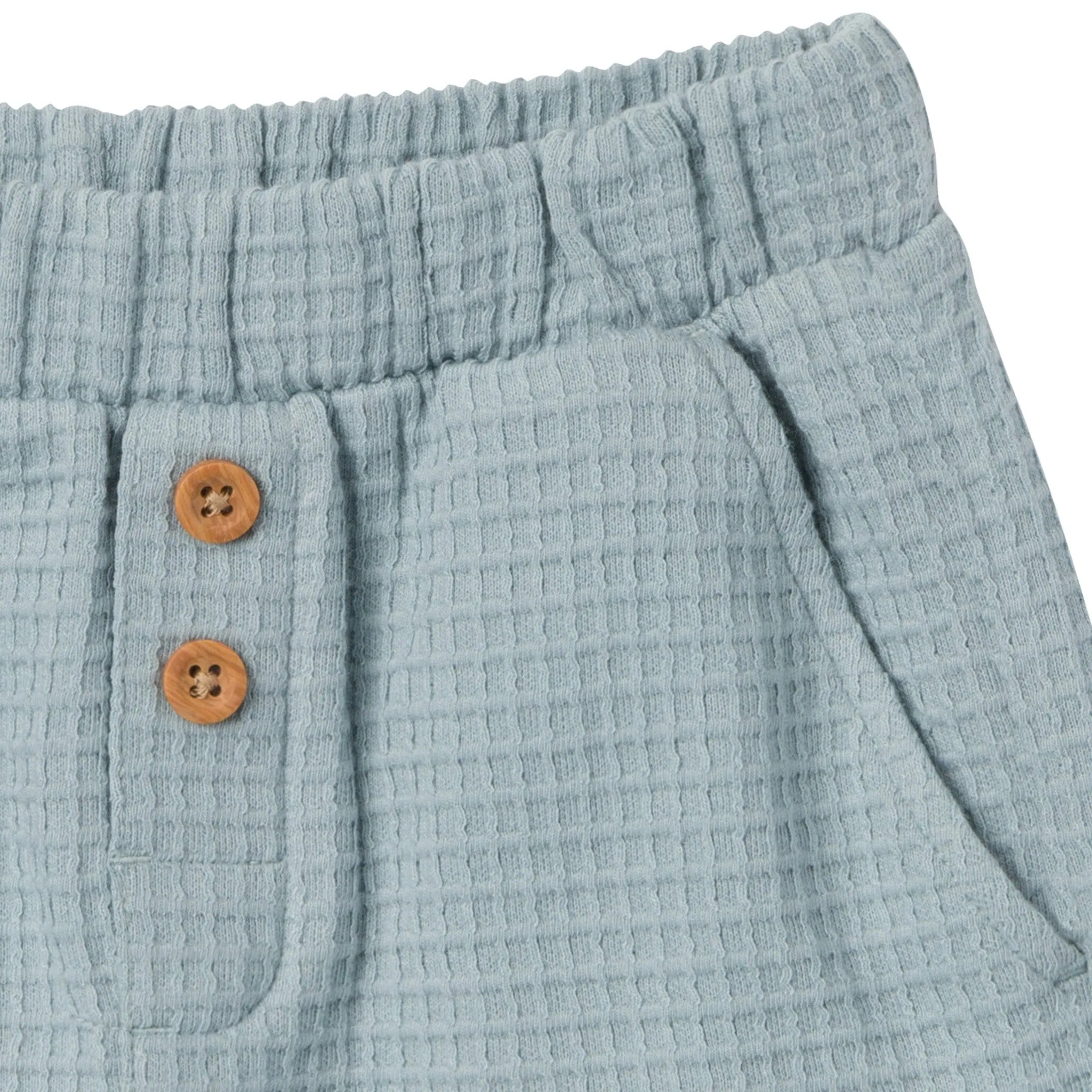 2-Piece Toddler Boys Teal Johnny Collar Shirt and Shorts Set