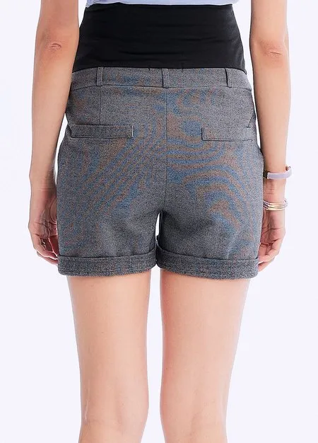 201509Z3 Stretchy Maternity Shorts With Roll Up Cuff