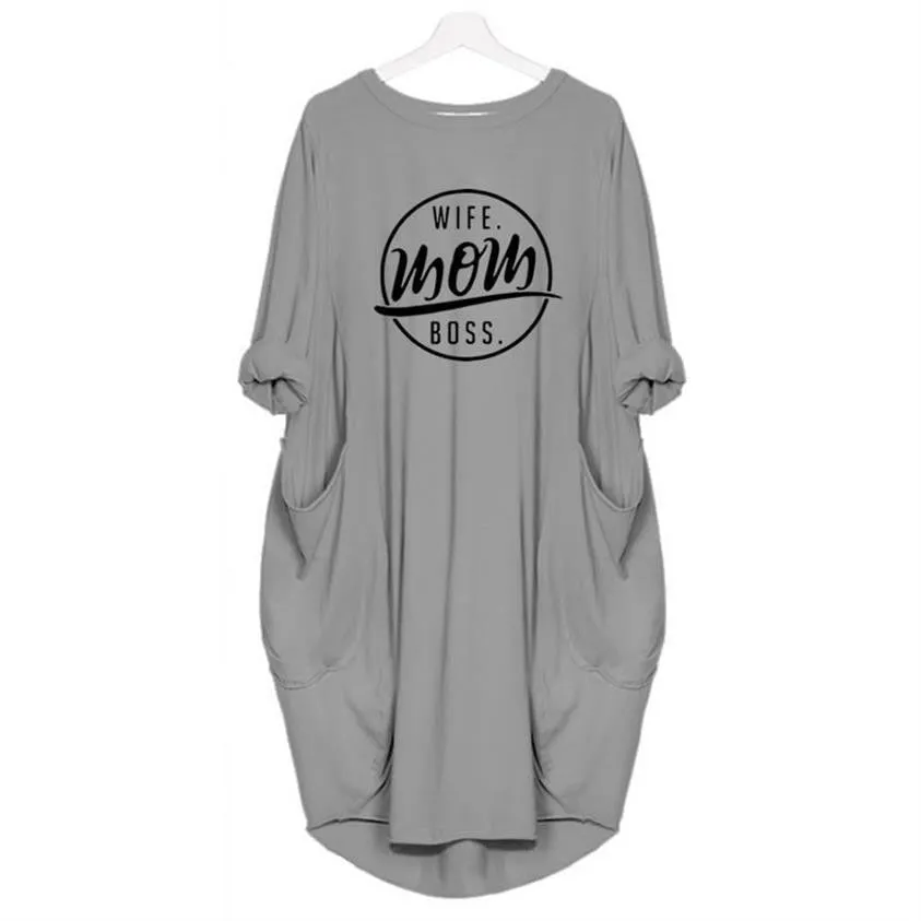 2019 Fashion T-Shirt for Women | WIFE MOM BOSS Print T-shirt | Plus Size Tees Women Off The Shoulder