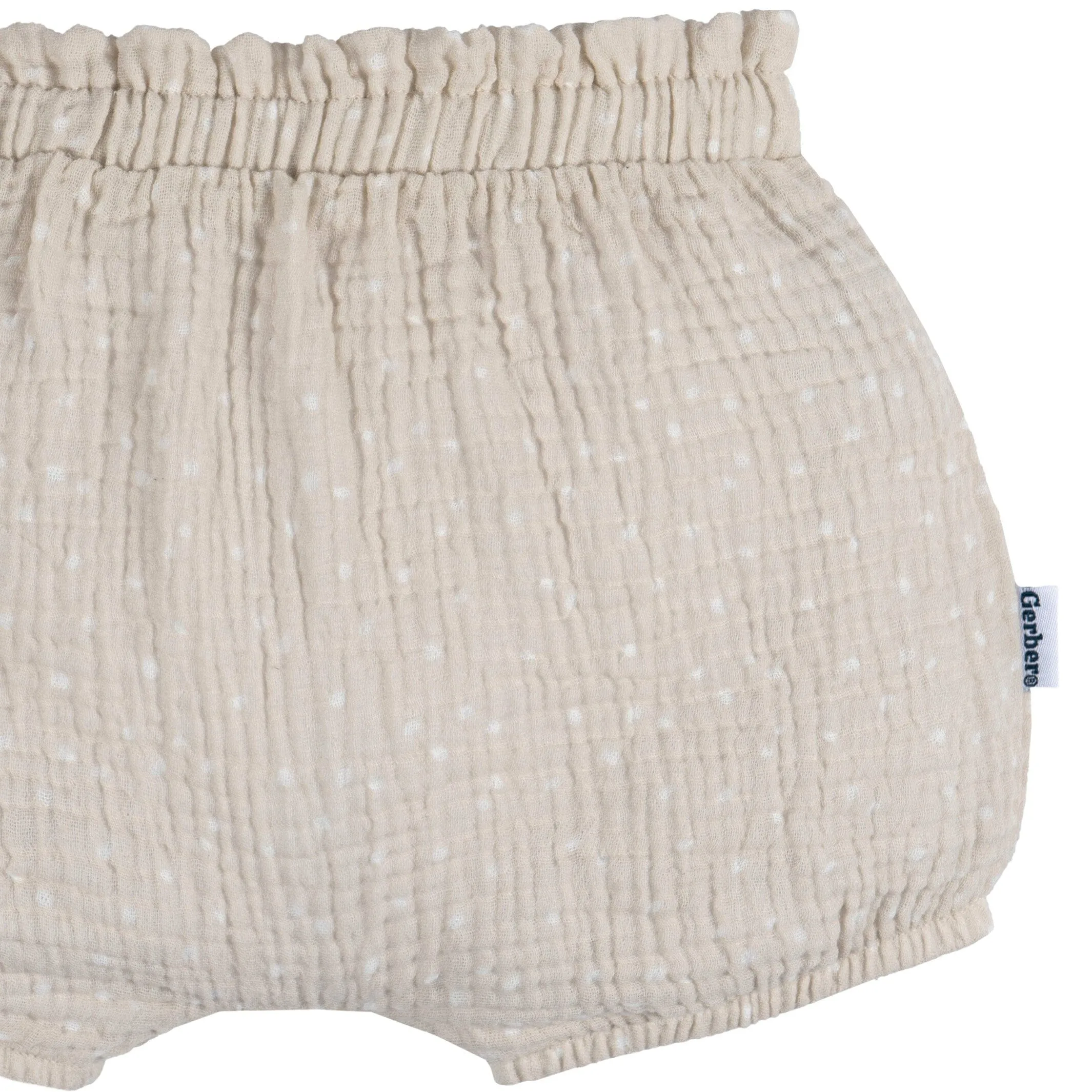 3-Pack Baby Girls Black, Tan Dot & Pink Gauze Bubble Shorts