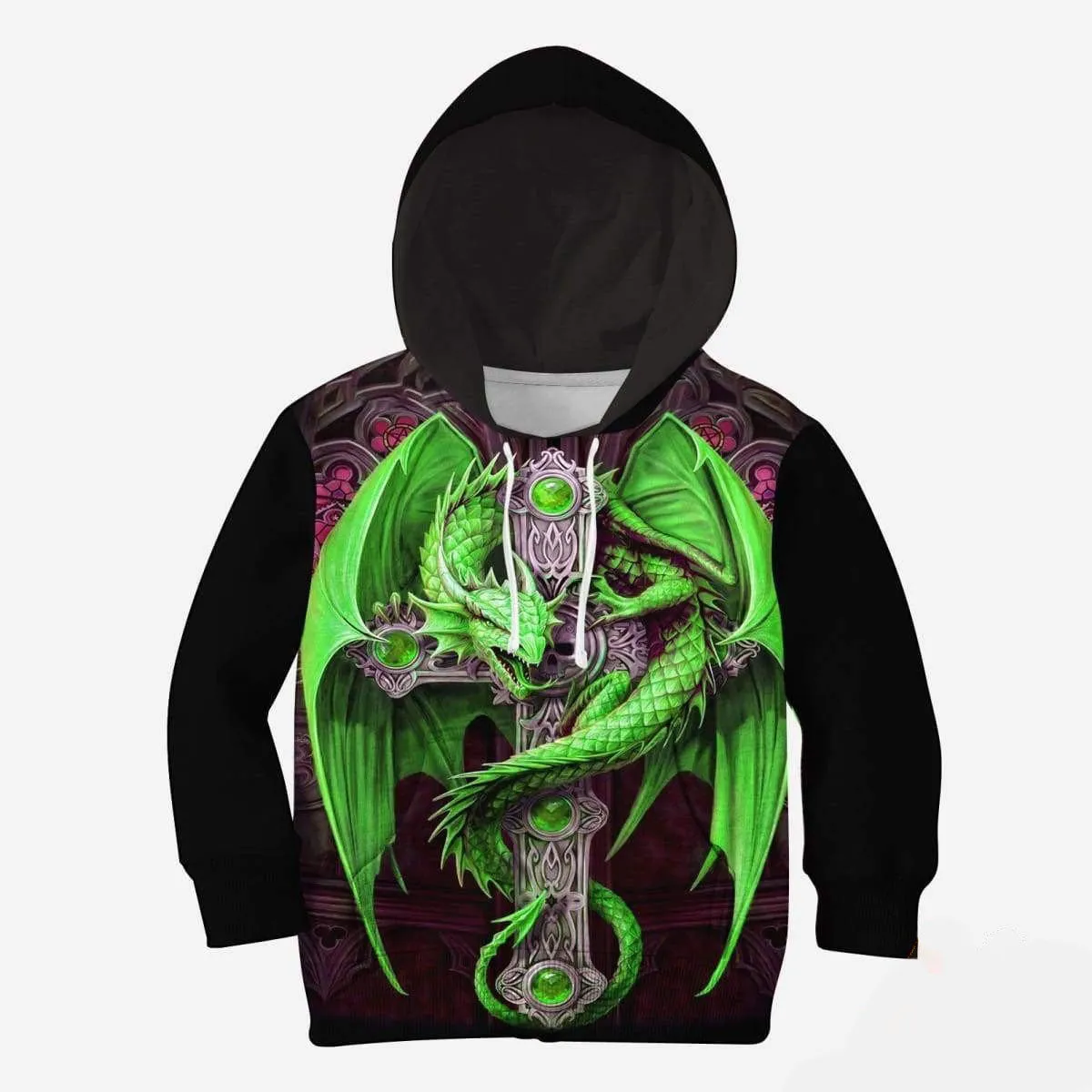3D Green Dragon Kid Tshirt Sweatshirt QT306037Hc