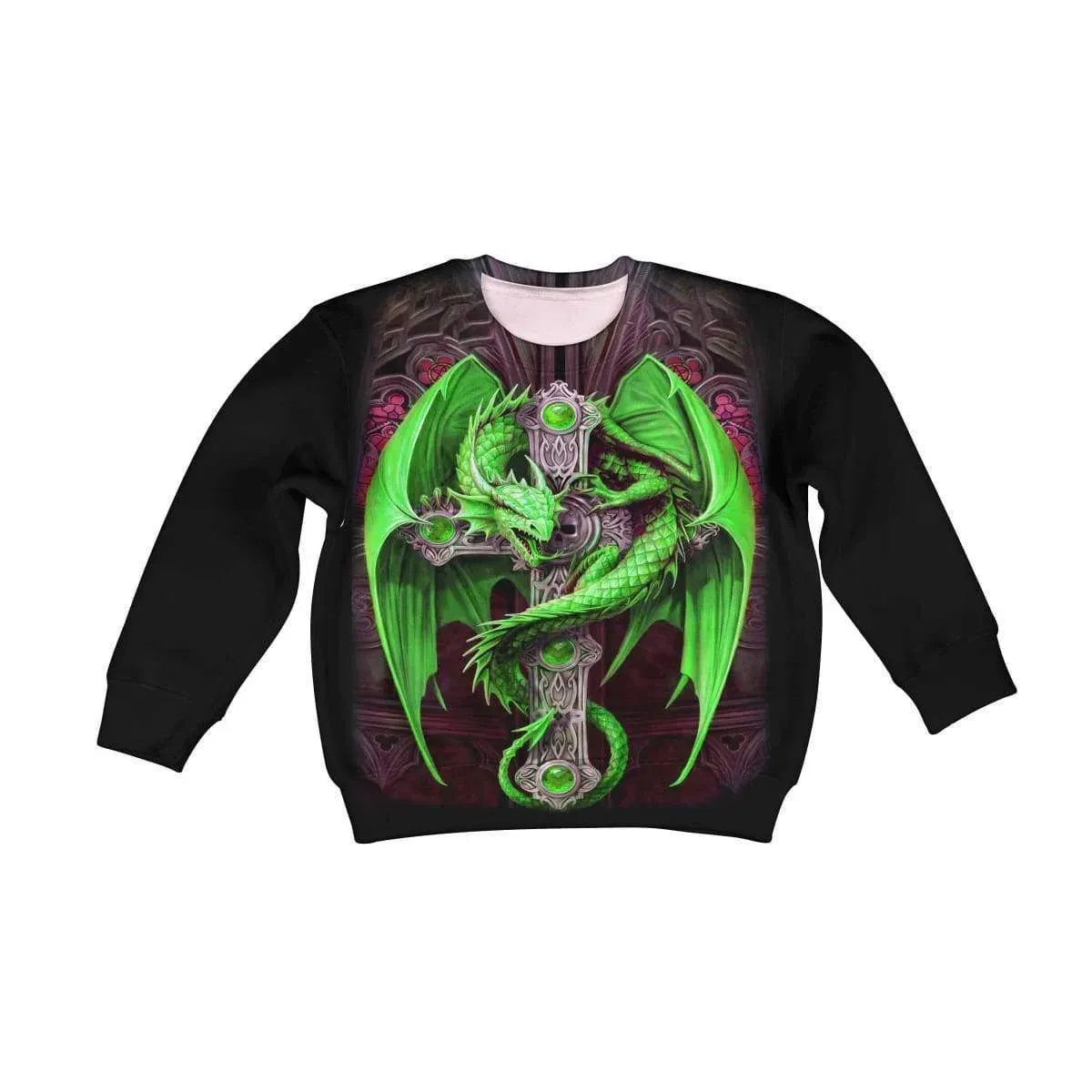 3D Green Dragon Kid Tshirt Sweatshirt QT306037Hc