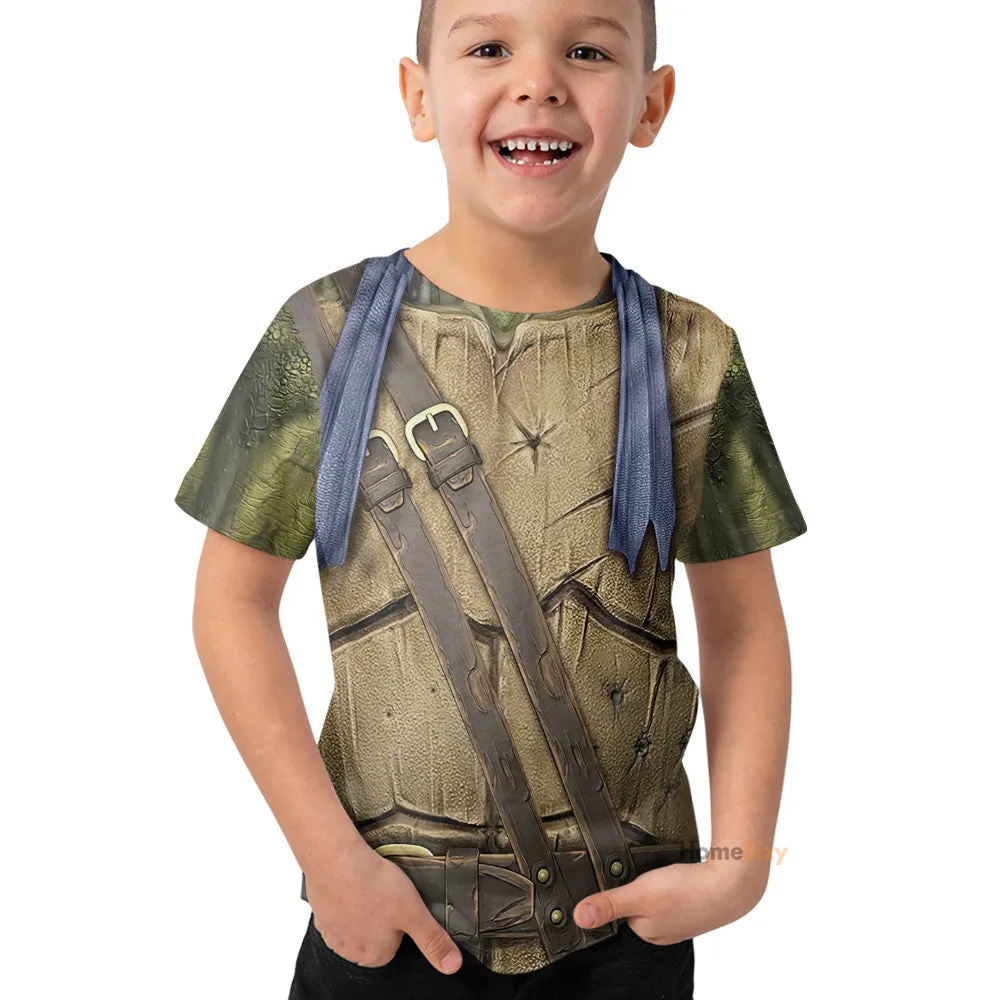 3D Leonardo TMNT Leo Blue Custom Cosplay Costume Kid Tshirt QT209478Hf