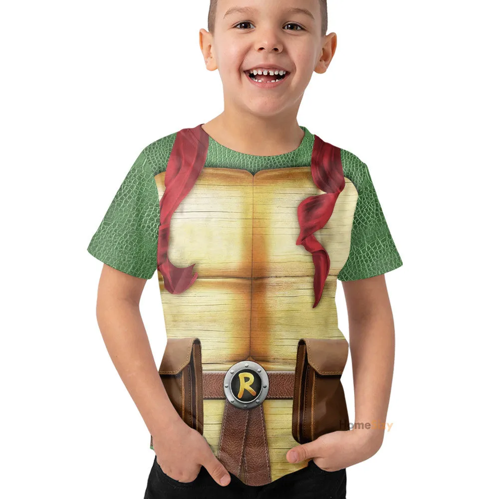 3D Raphael Raph TMNT Custom Cosplay Costume Kid Tshirt QT207005