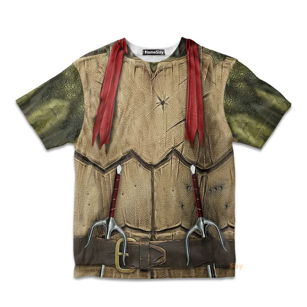 3D Raphael Raph TMNT Red Custom Cosplay Costume Kid Tshirt QT207292