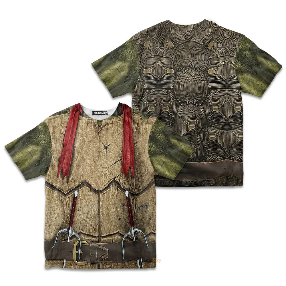 3D Raphael Raph TMNT Red Custom Cosplay Costume Kid Tshirt QT207292