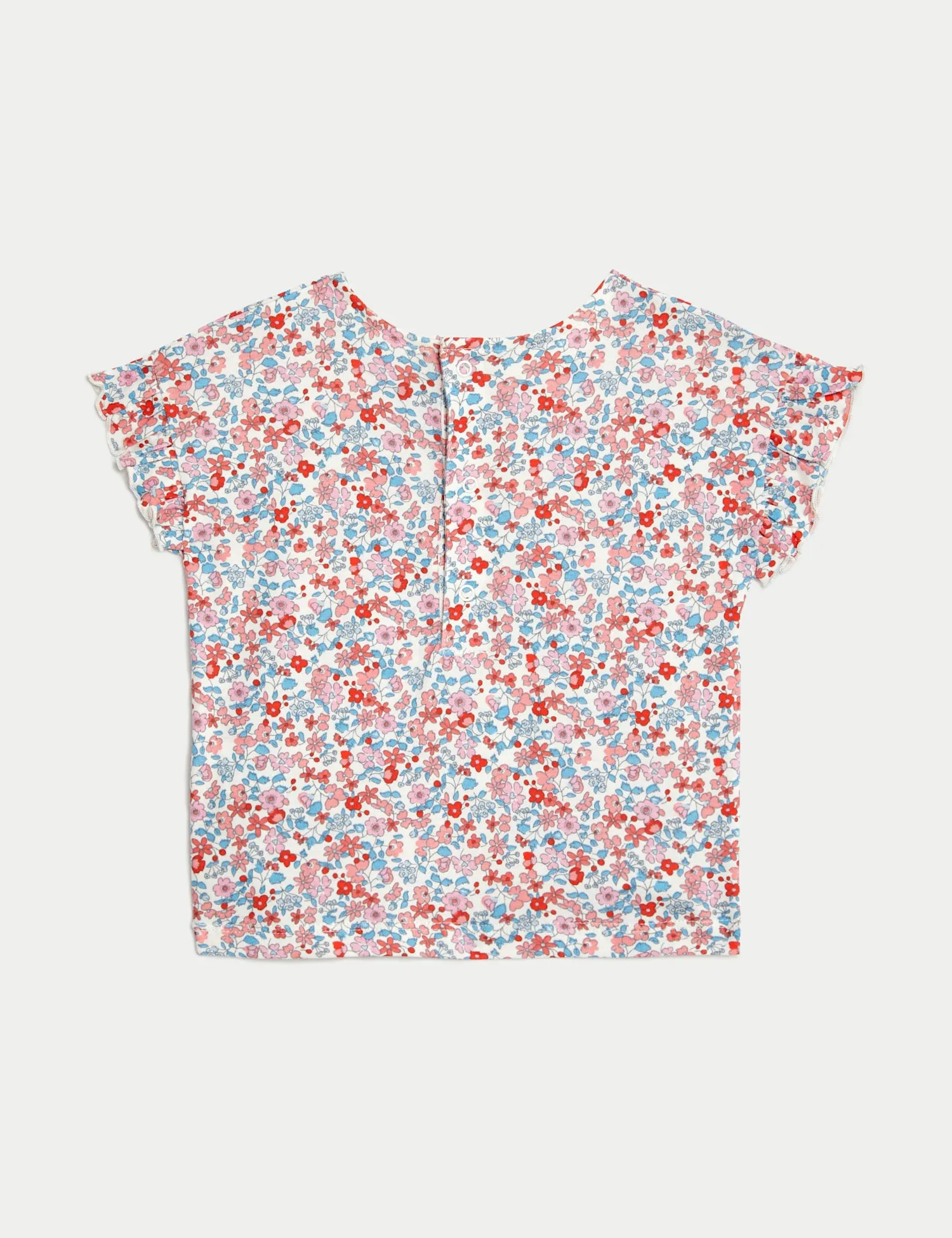 3pk Pure Cotton Frill Sleeve T-Shirts