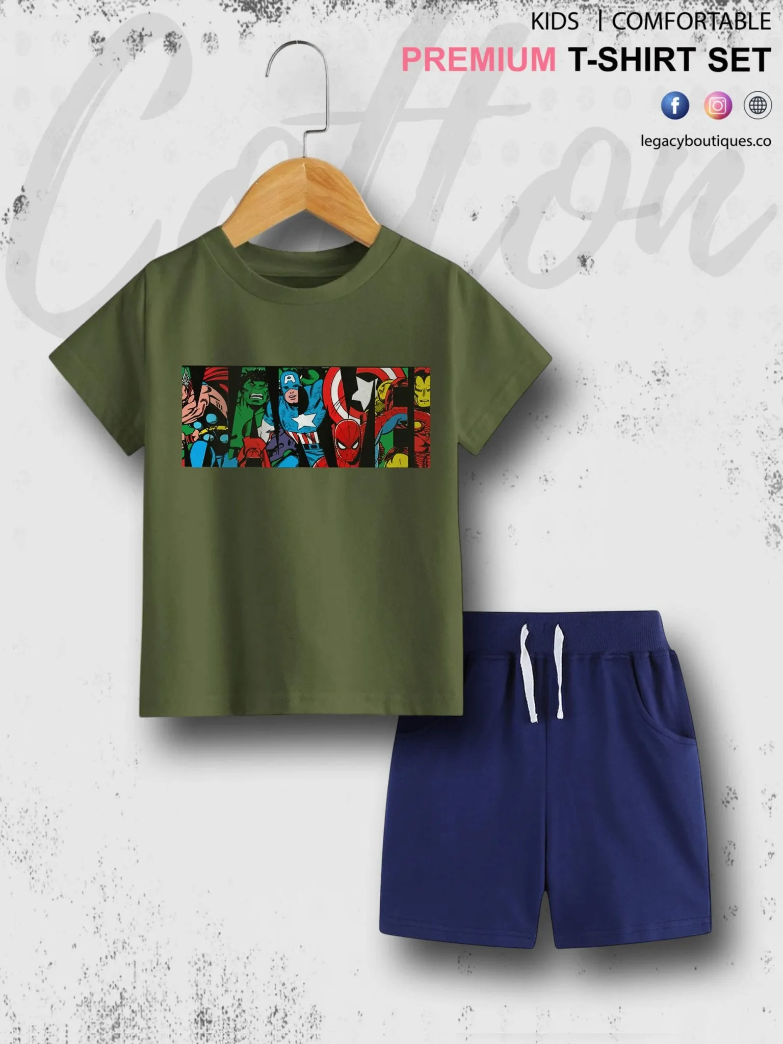 6 Month To 6 Year Babies Marvel Characters Print Good Quality T-shirt Set
