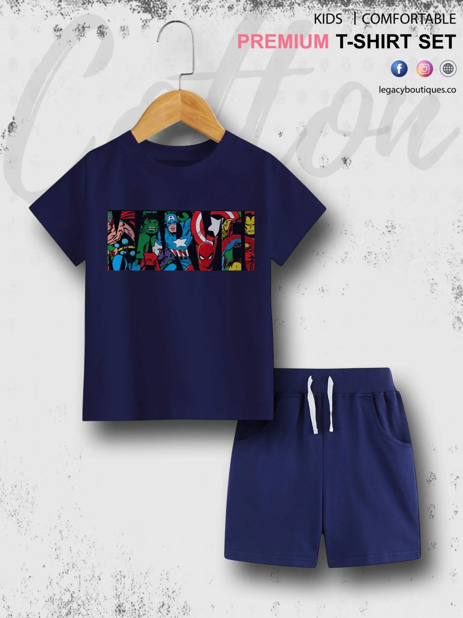 6 Month To 6 Year Babies Marvel Characters Print Good Quality T-shirt Set