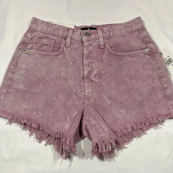 7 For All Mankind Pink Denim Distressed Shorts The Monroe NWT
