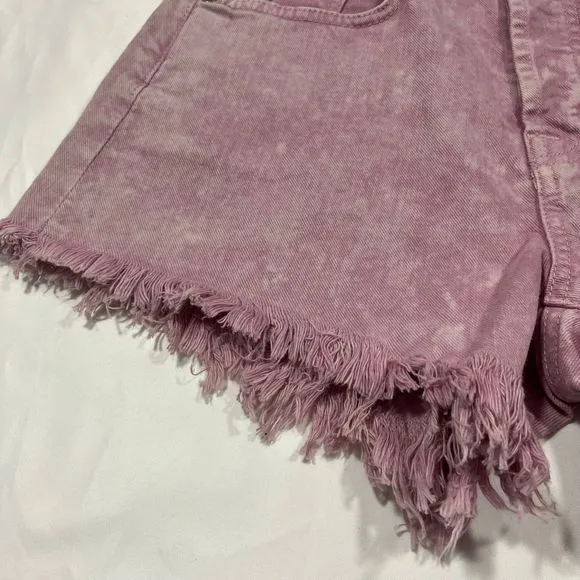 7 For All Mankind Pink Denim Distressed Shorts The Monroe NWT