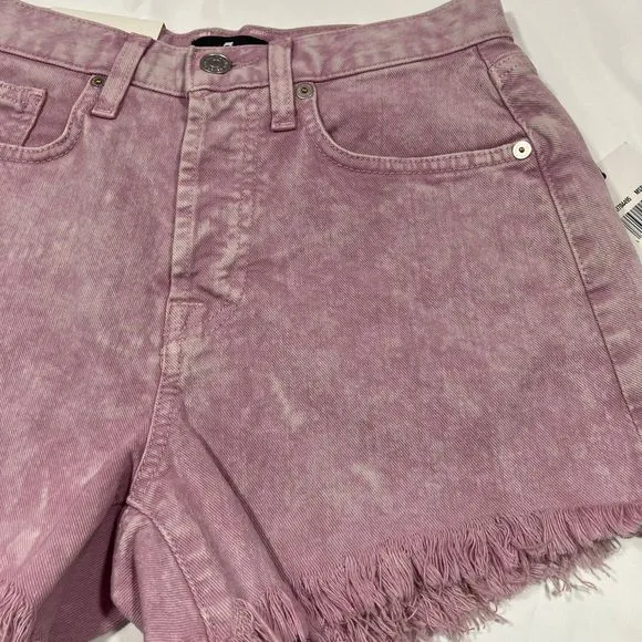 7 For All Mankind Pink Denim Distressed Shorts The Monroe NWT