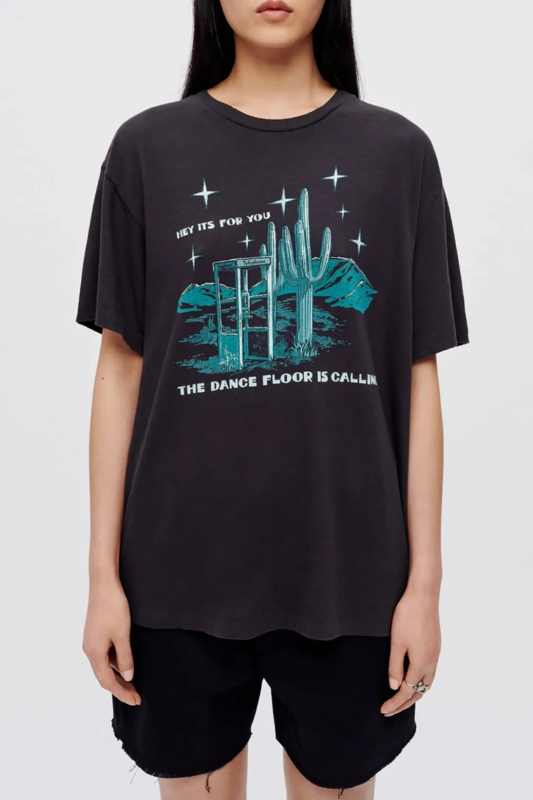 90s Easy Tee Dancefloor Calling | Washed Black