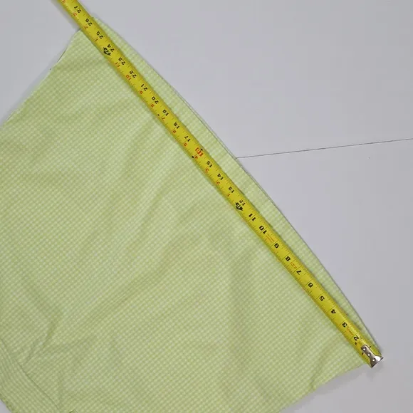 Abacus Women's Skirt Skort Lime Green White Micro Plaid Stretch Size 42/12 Reg
