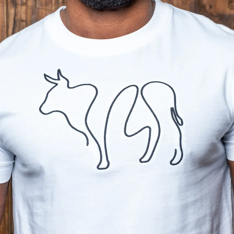 Absract Chainstitch Nguni Crew Tee Pelican
