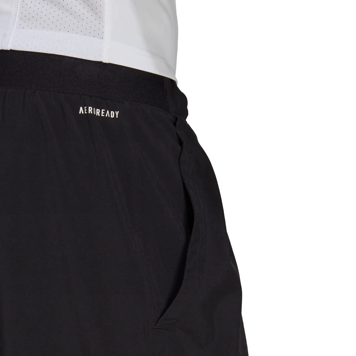 adidas Men's Stretch Woven Club Short 7-Inch (Black/White)