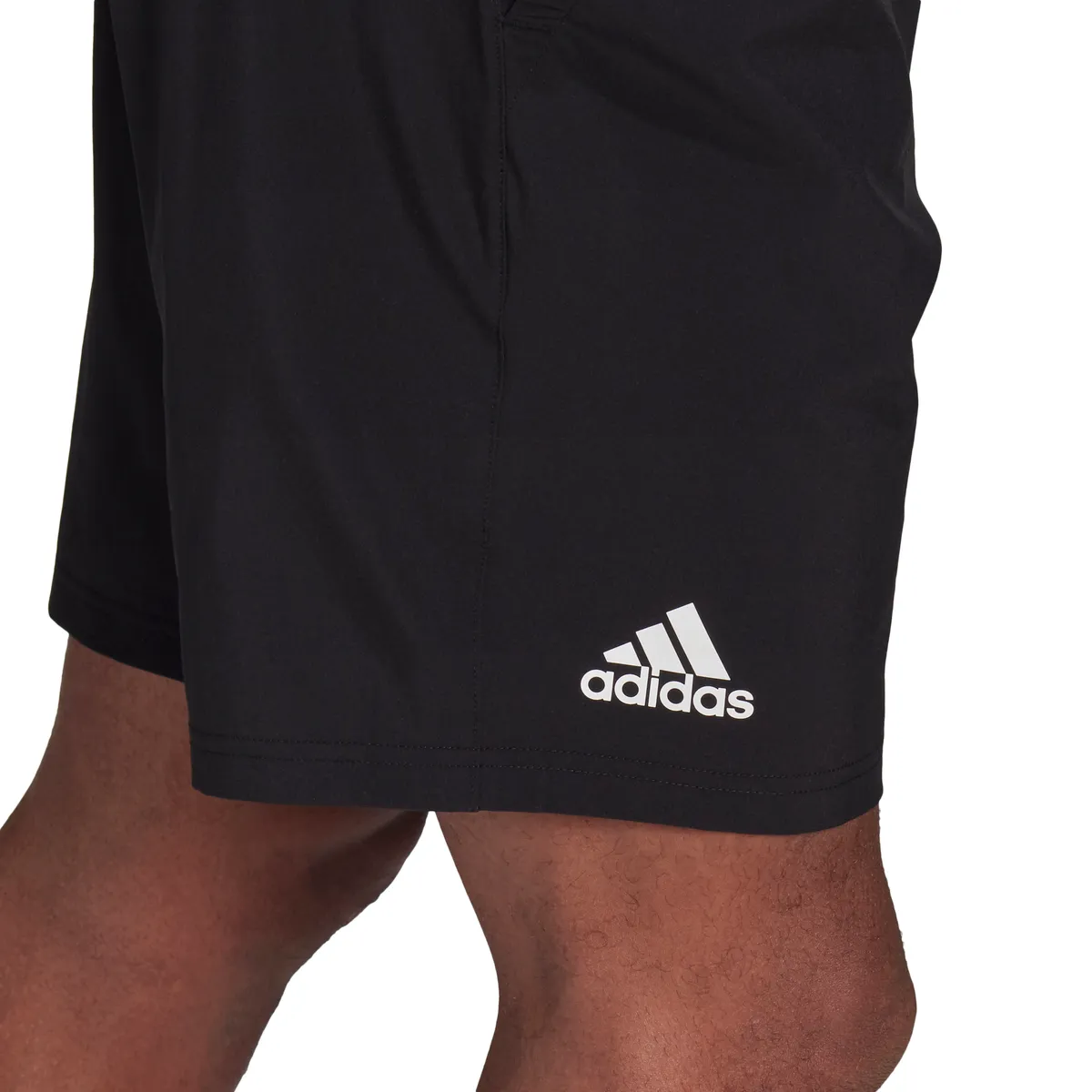 adidas Men's Stretch Woven Club Short 7-Inch (Black/White)