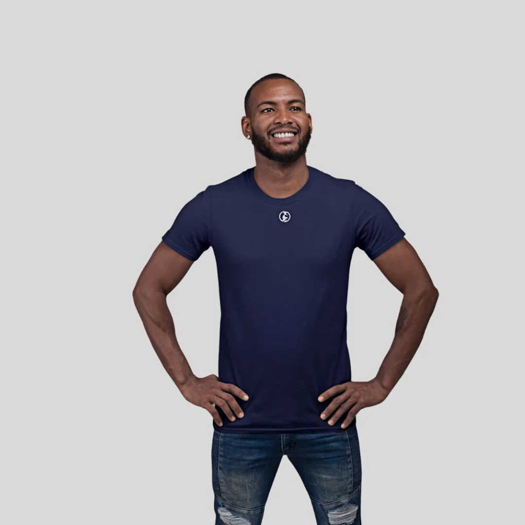 ADULT T-SHIRT  ROUND NECK BLUE