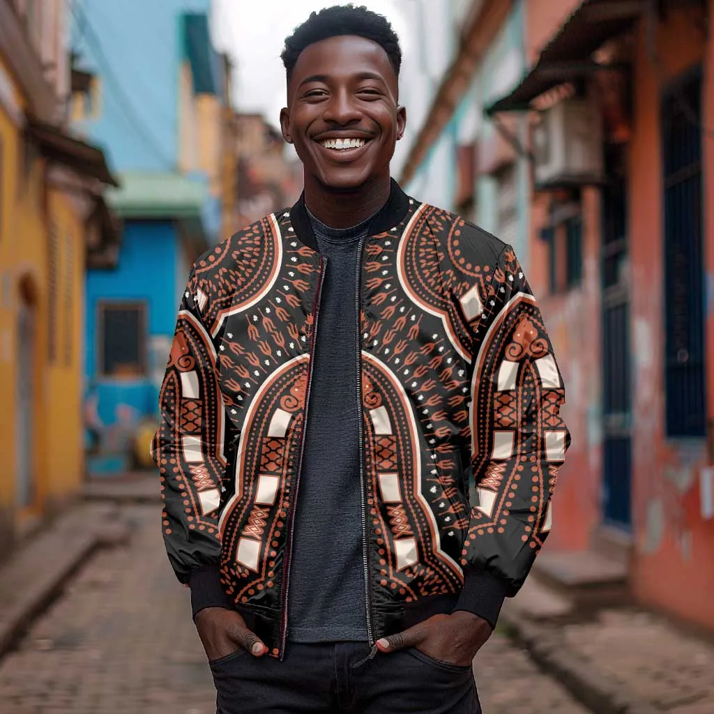 African Dashiki Bomber Jacket Afro Vintage Pattern LT01