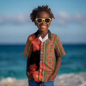 Afro Beauty Clivia Miniata Flowers Kid Hawaiian Shirt LT9