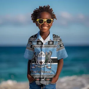 Afro Botswana Christmas Kid Hawaiian Shirt Coat Of Arms - African Pattern LT15