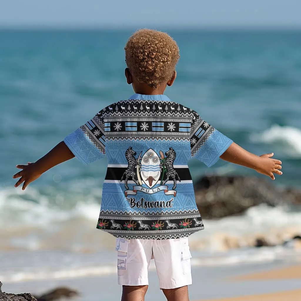 Afro Botswana Christmas Kid Hawaiian Shirt Coat Of Arms - African Pattern LT15